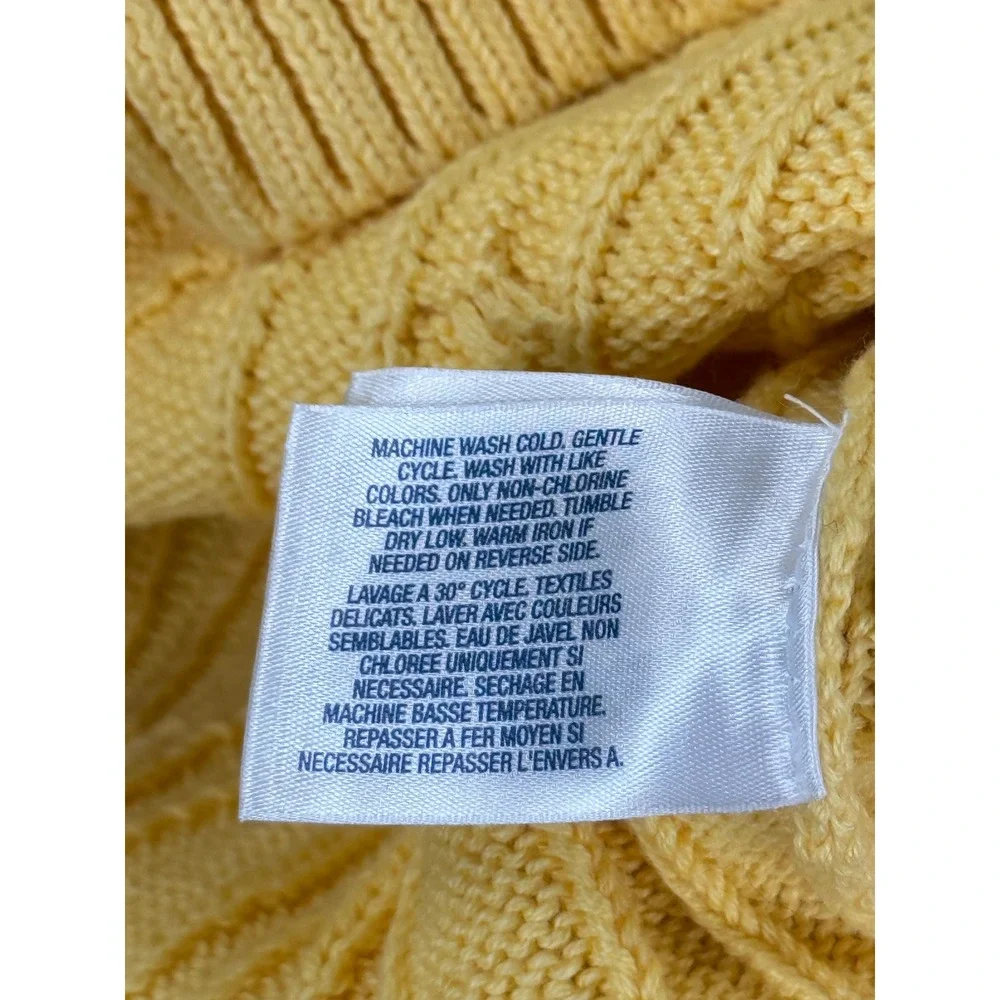 Polo Ralph Lauren Kids Yellow Cable Knit Cotton Sweater Boys Large 14-16 NWT